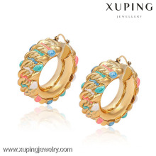 91412 Xuping Fashion Jewelry 18K Gold Plated Earrings Hoop Earrings